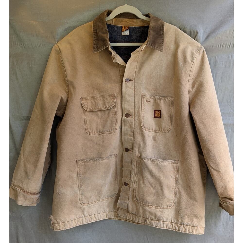 Vtg Big Ben Wrangler Men Sz 54 Chore Coat Duck Canvas Work Jacket Blanket Lined